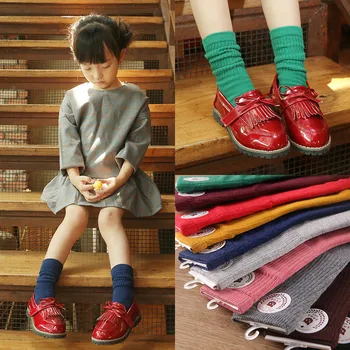 Хлопковые милые красочные носки для девочек и мальчиков, гетры выше колена, короткие носки до щиколотки для маленьких девочек, модные детские носки до колена для мальчиков