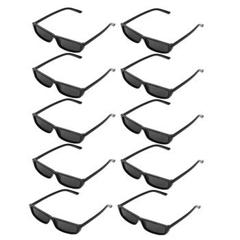 10X Винтажные Прямоугольные Солнцезащитные очки, Женские Солнцезащитные очки в маленькой оправе, Ретро-очки S17072, Черная Оправа, Черный