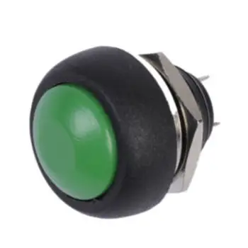 2 ШТ Зеленый 12 мм водонепроницаемый кратковременный кнопочный переключатель Мини Круглый переключатель