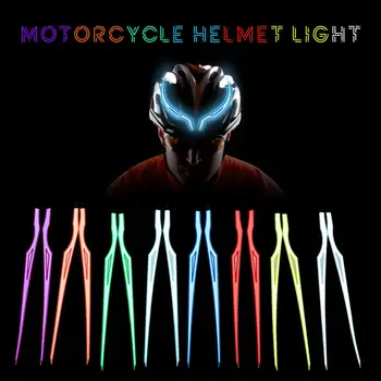 2шт Световая лента для мотоциклетного шлема LED EL Холодный Свет Сигнал Ночной езды Светящаяся Модифицированная Наклейка Водонепроницаемая
