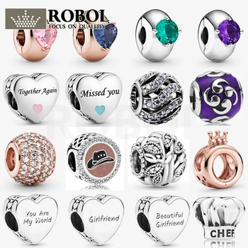 40 Новых популярных овальных круглых бусин в форме сердца из стерлингового серебра 925 пробы, модные женские ювелирные изделия, подарки, Бесплатная оптовая доставка