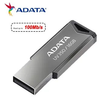 ADATA Оригинал 3,2 100 Мб/с 32 ГБ 64 ГБ 128 ГБ Флеш-Накопитель Автомобильный Динамик Металлический Высокоскоростной Зашифрованный Ключ U Диск Серии UV350 USB Для ПК