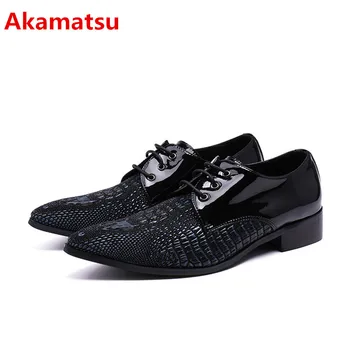 Akamatsu/ мужские модельные туфли с острым носком, красные туфли-оксфорды из натуральной кожи на шнуровке, мужские официальные свадебные итальянские лоферы, размер 47