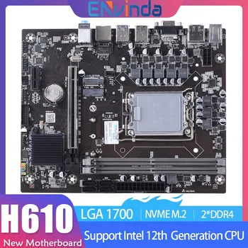 ENVINDA Desktop H610 Материнская плата LGA 1700 с поддержкой Intel Core i3/i5/i7/i9 12-й процессор Двухканальная память DDR4 NVME M.2 H610M