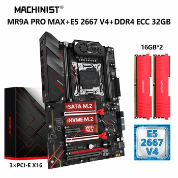 MACHINIST MR9A PRO MAX X99 Комплект материнской платы Xeon Kit E5 2667 V4 Процессор LGA 2011-3 Процессор 32 ГБ = 2 * 16G DDR4 ECC Память NVME M.2 WIFI