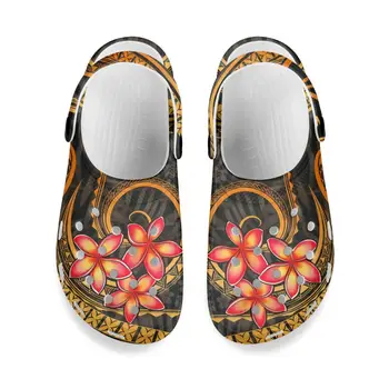 Noisydesigns/ Лидер продаж; Мужские сандалии; Повседневные Летние Пляжные Удобные Женские садовые туфли с отверстиями на открытом воздухе; Гавайская Полинезийская Плюмерия;
