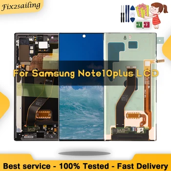 Super AMOLED AAA + + + ЖК-Дисплей Для Samsung Galaxy Note 10 + Note 10 Plus N975 N975F N9750 Запчасти для Ремонта Сенсорного экрана ЖК-дисплея