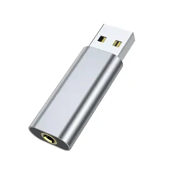Адаптер USB к аудиоразъему 3,5 мм USB к аудиоразъему AUX Портативная внешняя стереофоническая звуковая карта из алюминиевого сплава для наушников-гарнитур