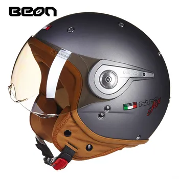 Горячая Распродажа Мотоциклетный Шлем Сертификат ECE Beon 3/4 С Открытым Лицом Мотоцикл Скутер Casco Capacete Jet Ретро Электрический Велосипед Helme