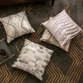 Изысканный жаккардовый декоративный чехол для подушки с геометрической вышивкой, наволочка для дивана, автомобиля, офисного кресла, наволочка