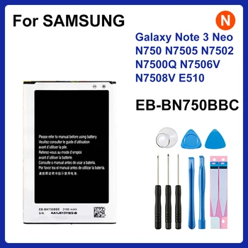 Оригинальный Аккумулятор SAMSUNG EB-BN750BBC EB-BN750BBE 3100mAh Для Samsung Galaxy Note 3 Neo N750 N7505 N7502 N7500Q N7506V N7508V E510