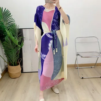 Плиссированное платье YUDX Miyake 2023, весенне-летнее новое свободное платье с длинным шнурком phi, женское платье домашнего типа, женские платья