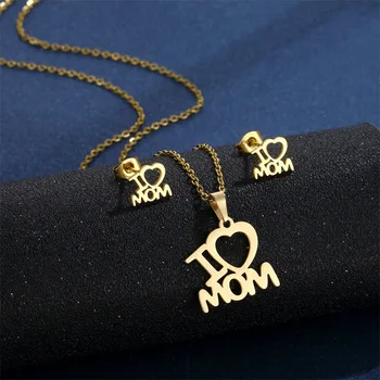 Подарок ко Дню Матери, Ожерелье, Женская Индивидуальность, Креативный Кулон для мамы, Серьги-гвоздики, Ажурная цепочка на ключицу