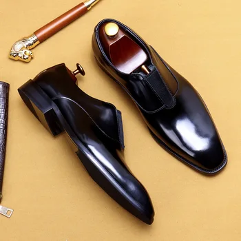 Роскошные мужские модельные туфли-слипоны из натуральной кожи, итальянские лоферы для мужчин, черные, коричневые Брендовые Официальные Мужские оксфорды, повседневная обувь
